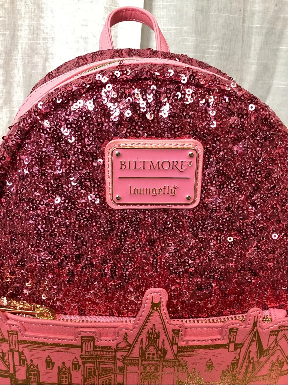 Loungefly X Biltmore Pink Sequin Mini Backpack